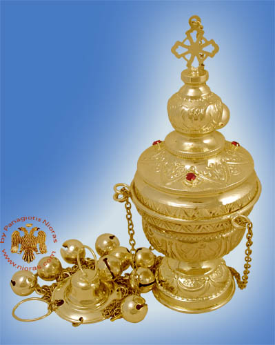 Orthodox Church Censer Flat Style Gold Plated