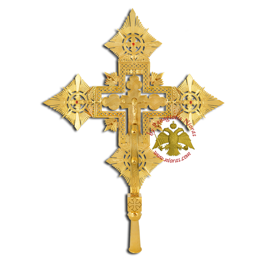 Ethiopian Coptic Exapterigon Cross Hand Made Gold Plated