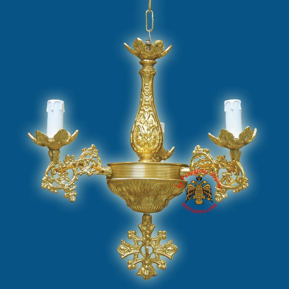 Orthodox Church Chandelier for 3 Electric Lights