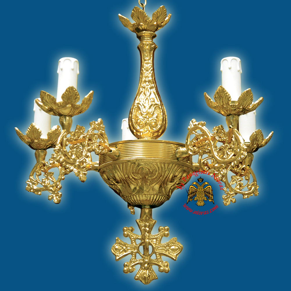 Orthodox Church Chandelier for 5 Electric Lights