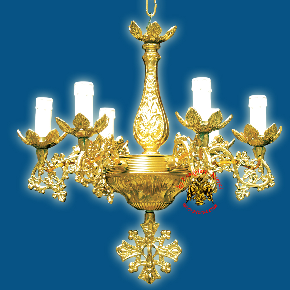 Orthodox Church Chandelier for 6 Electric Lights
