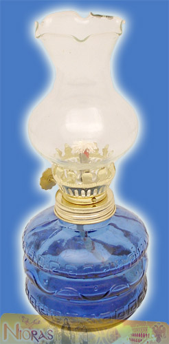 Glass Lamp for Parafinn Oil Cylinder Base 200ml Blue