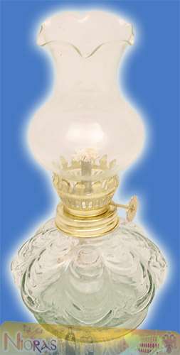 Glass Lamp for Parafinn Oil Base Leaf Design Clear