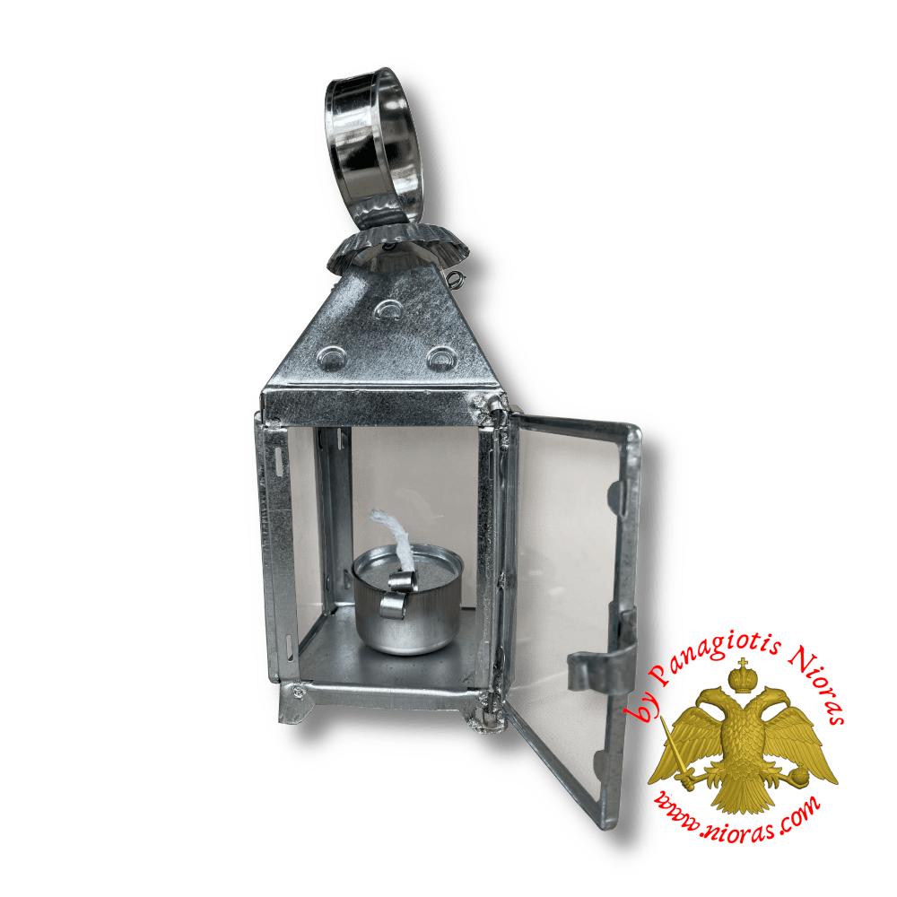Traditional Metal Orthodox Lantern Oil 11x11x25cm