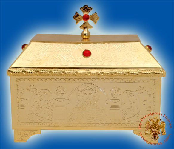 Reliquary or Relics Box - Tabernacle A Gold Plated