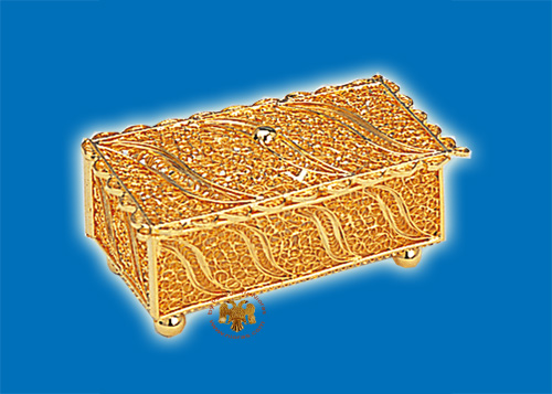 Tabernacle Filigree Box Gold Plated Design C