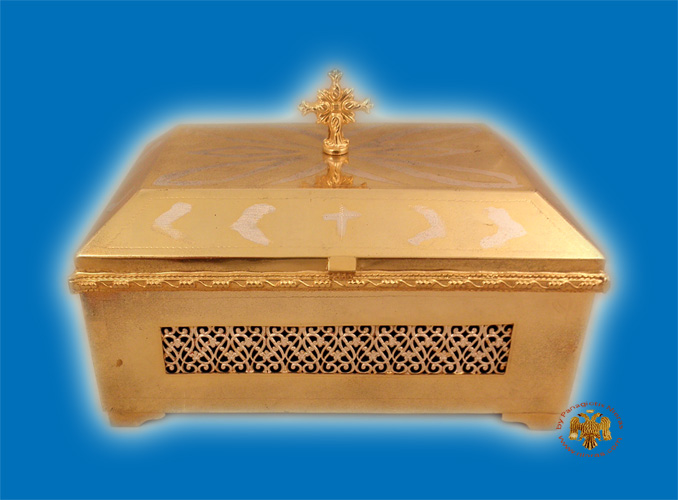 Reliquary or Relics Box - Tabernacle Gold Plated