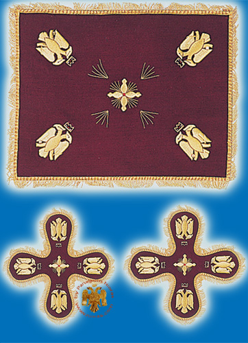 Σέτ Βελούδινο Κάλυμμα με Βυζαντινό Αετό