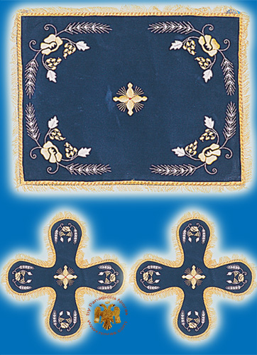 Covers Of The Holy Grail - Velvet Cover Set with Flower Blue