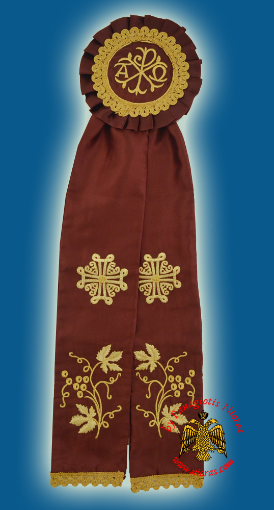 Ecclesiastical Ribbon Badge for Church Decoration 17x60cm Burgundy