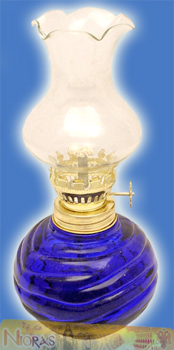 Glass Lamp for Parafinn Oil Sphere Base 200ml Blue