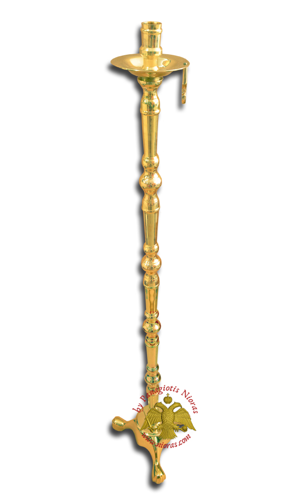 Orthodox Church Traditional Single Candle Stand Sold Brass 105cm