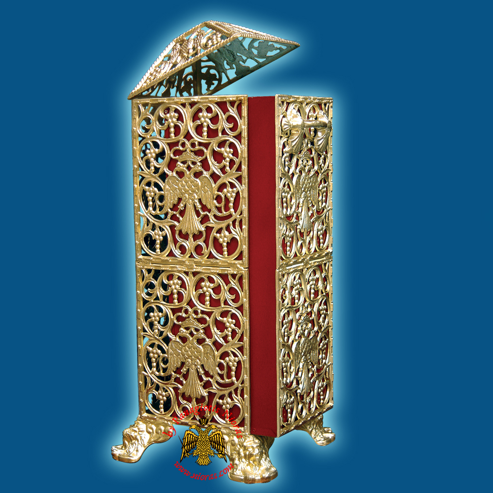 Church Recycle Candle Box D Golden Aluminum - 30x33x86cm