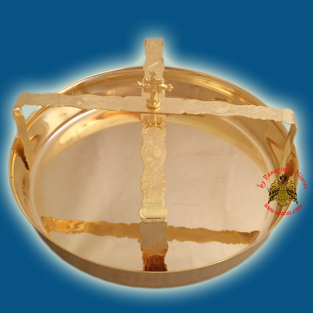 Andidoron Metal Disc with Orthodox Asterisk 30x5cm Gold Plated