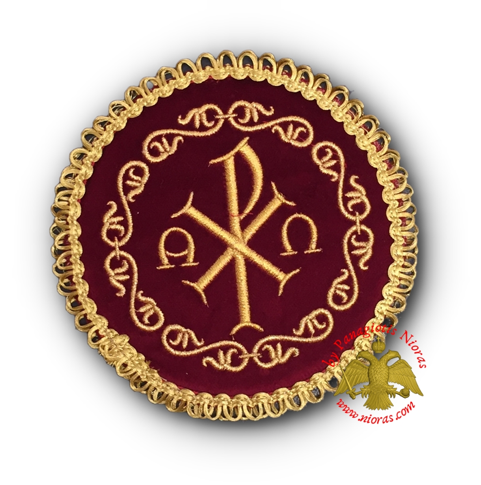 Holy Communion Burgundy Velvet Cover ARXO Golden Thread 13cm
