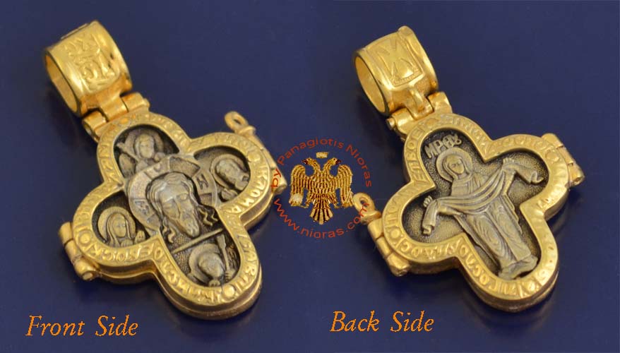 Traditional Byzantine Orthodox Silver 925 with Gold 999 Gilding Details Cross