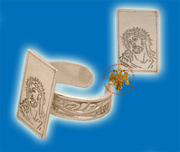 Christ Silver Ring Rectangular