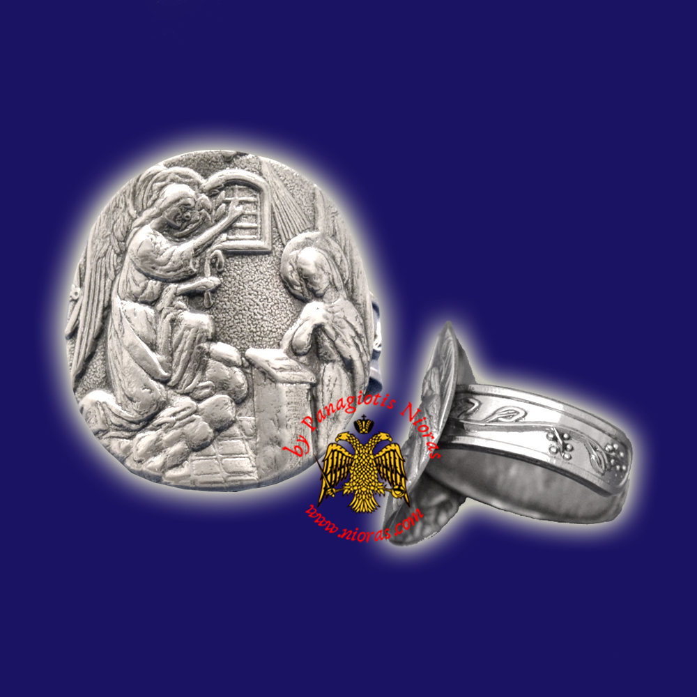 Orthodox Sterling Silver Ring Annunciation