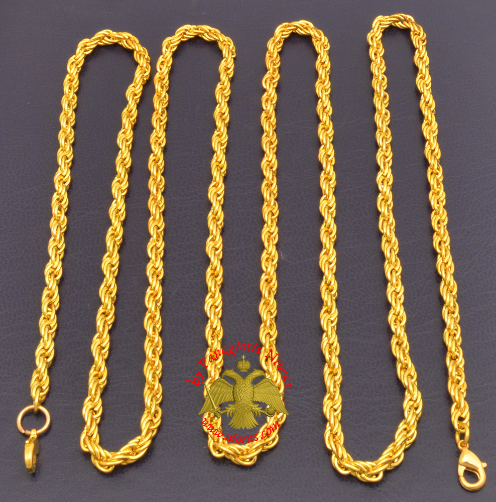 Extra Chain for Engolpion Twisted Gold Plated D:5mm L:120cm