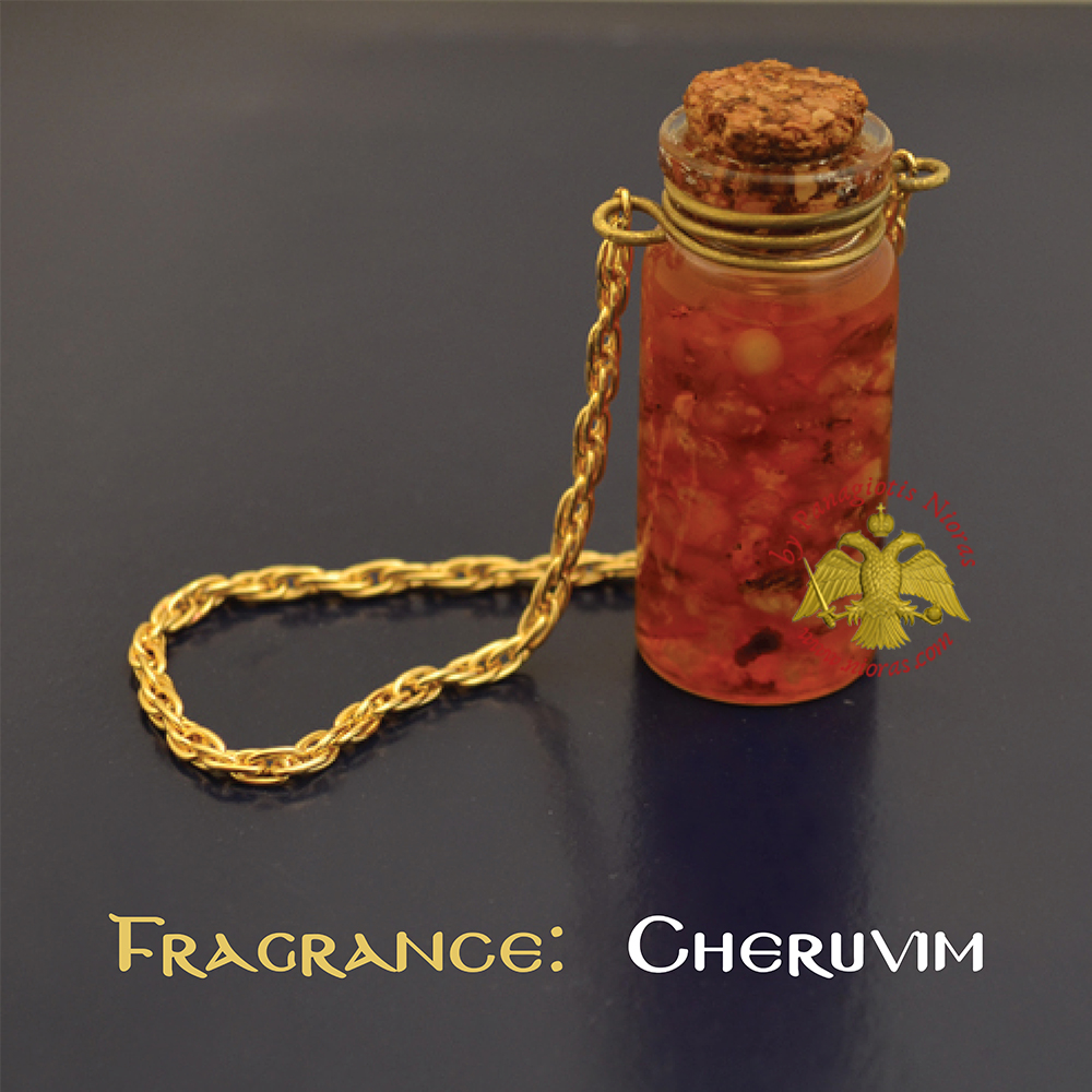 Perfumed Orthodox Incense Drops in Cheruvim Fragrance Oil Bottled with Metal Chain 15ml