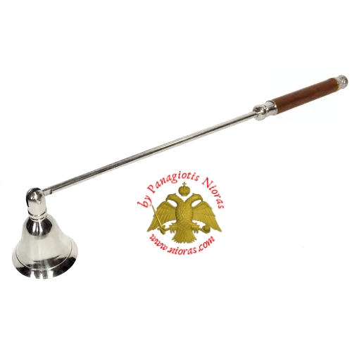 Candle Snuffer Nickel with Wooden Handle