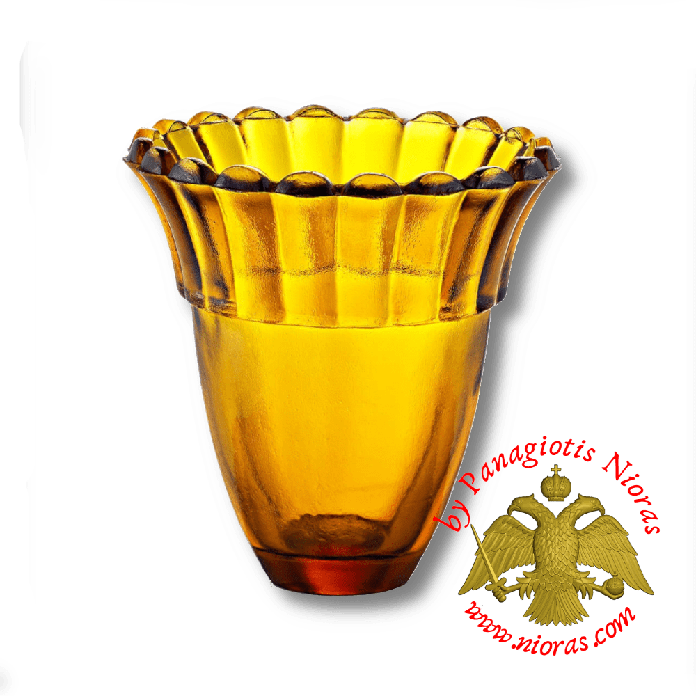 Replacement Oil Candle Votive Glass Cup Flower A\' Natural Amber
