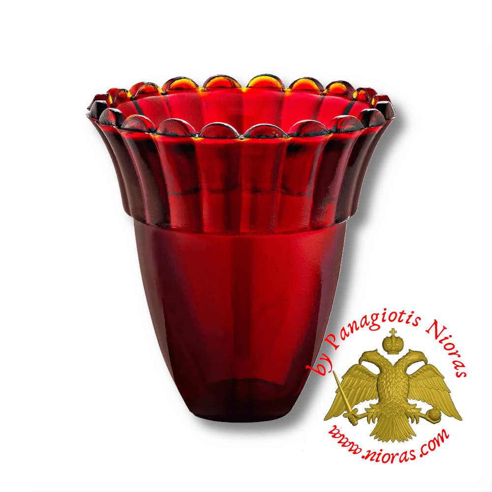 Replacement Oil Candle Votive Glass Cup Flower A\' Natural Red