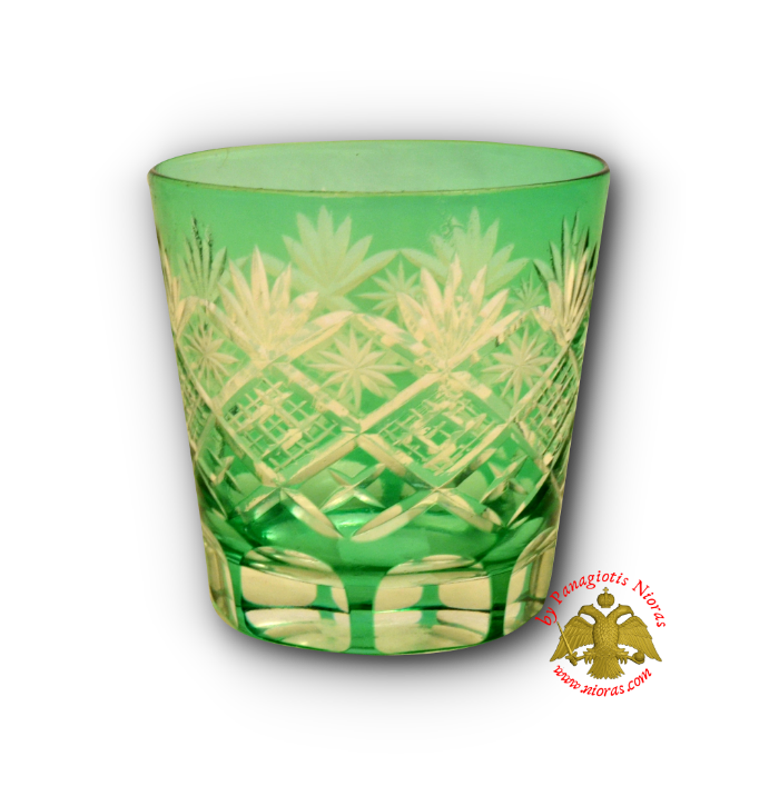 Romanian Orthodox Replacement Glass Cut Design Green