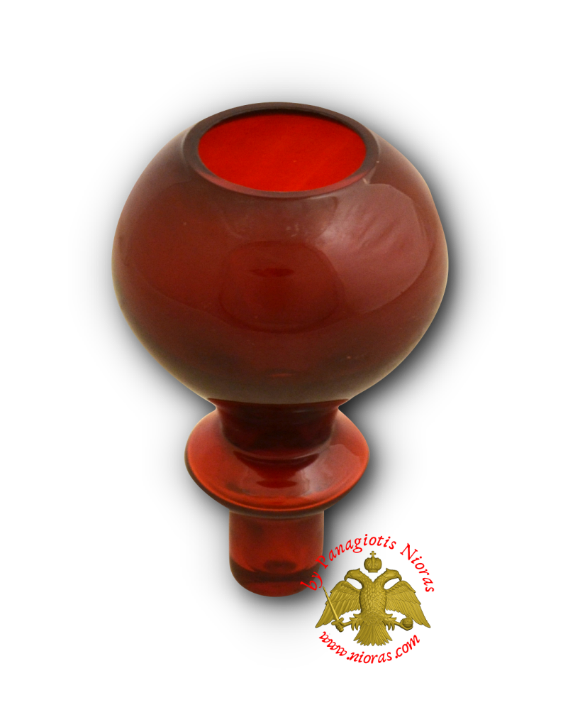 Louserna Orthodox Glass Votive Cup with Standing Poll Red