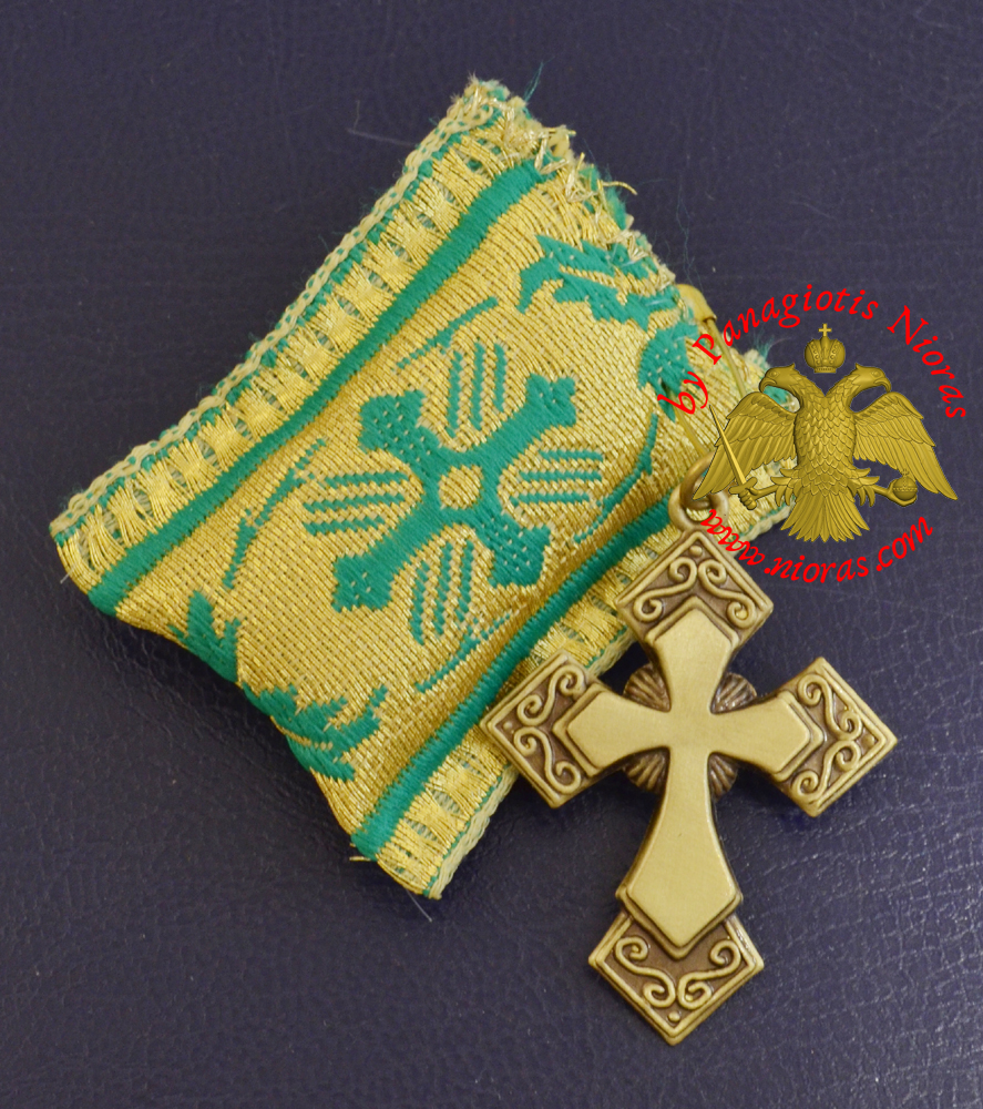 Amulet Orthodox Filakto - Pendant Rectangular with Metal Byzantine Cross