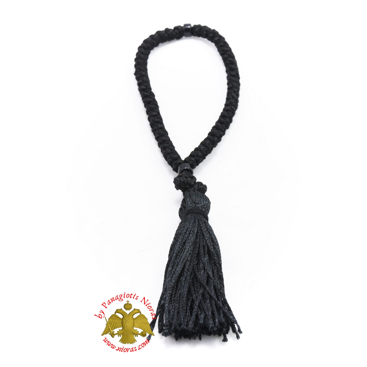 Orthodox Christian Black Prayer Rope 50 knots with Black Beads