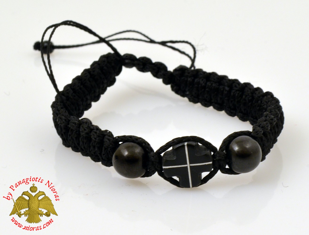 Hand Wrist Praying Rope with Wooden Black Cross
