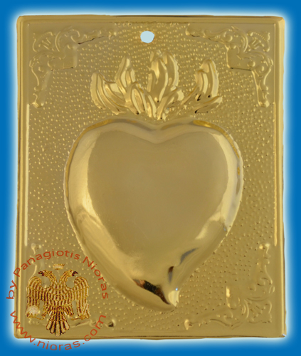 Orthodox Metal Tama Heart ExVoto Gold Plated Milagros
