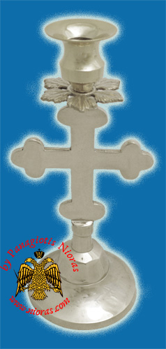 Altar Holy Table Candle Stand Cross Design Nickel Plated