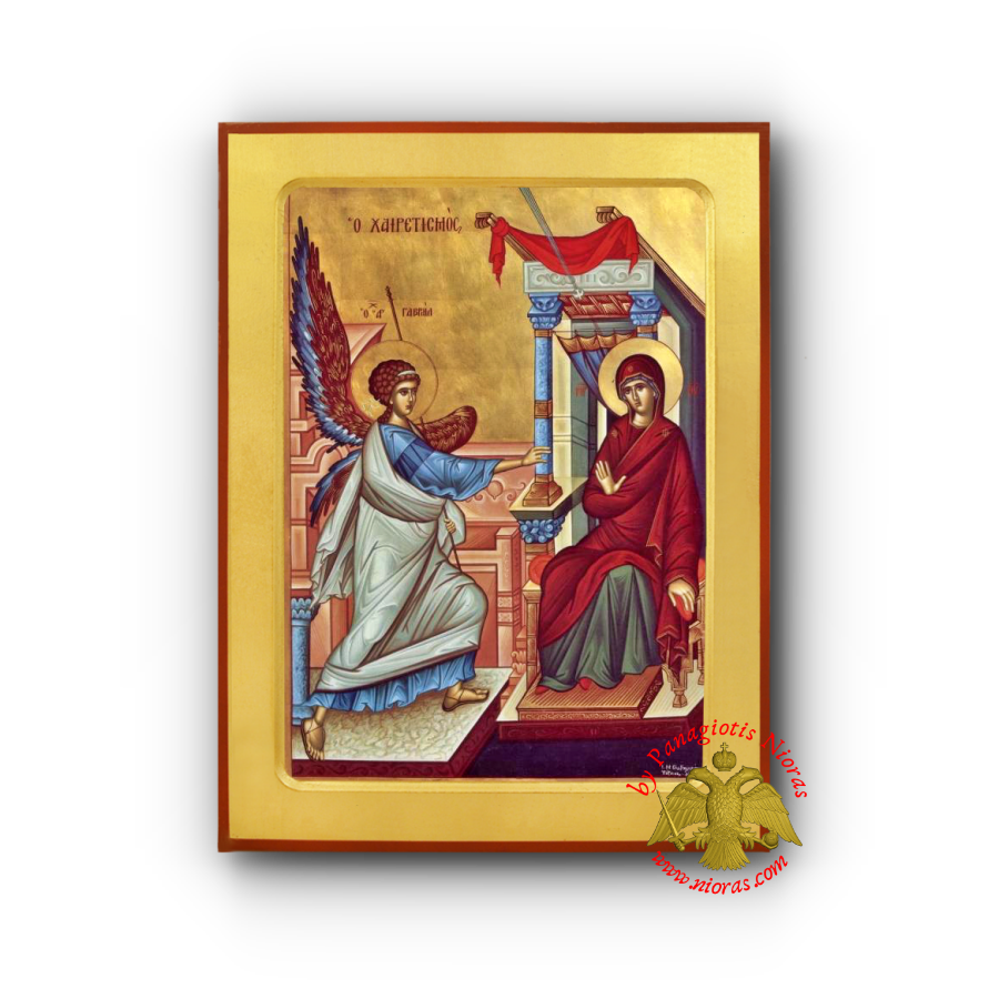 The Annunciation Salutation Byzantine Wooden Icon