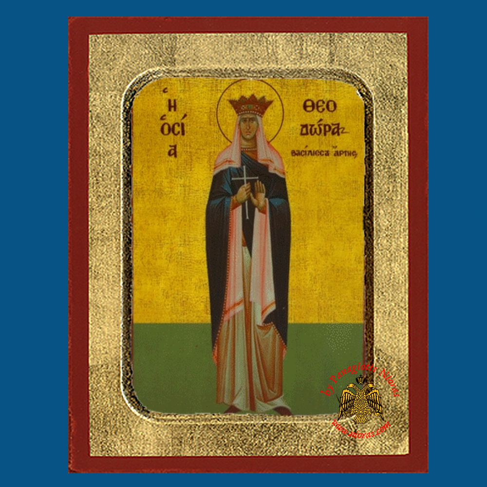 Saint Theodora the Queen of Arta Byzantine Wooden Icon