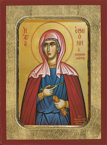 Saint Hermione, Virgin Martyr Byzantine Wooden Icon