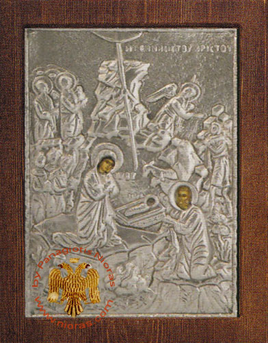 Birth of Christ Silver Plated Icon