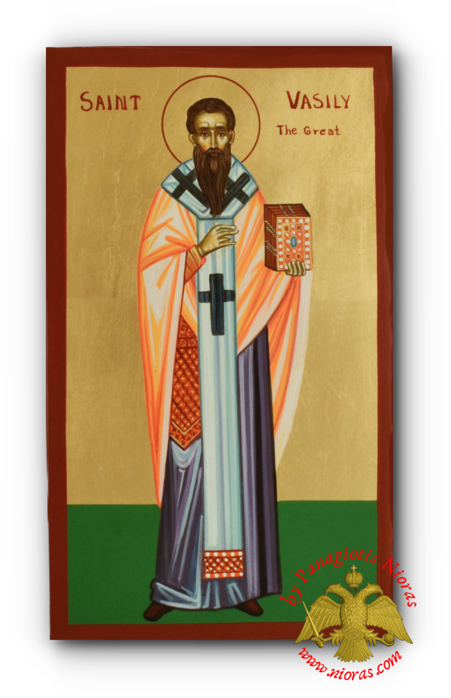 Hand Painted Holy Icon Saint Basil the Great 24x35cm