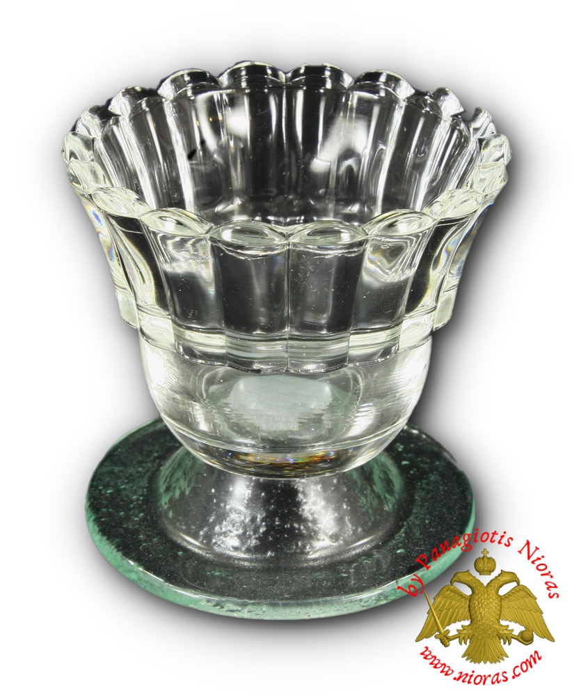 Glass Vigil Oil Candle with Standing Base Clear 8x8cm