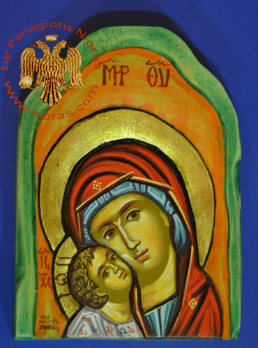 Hagiography Theotokos Glikofilousa A Hand Painted Icon 10x16cm