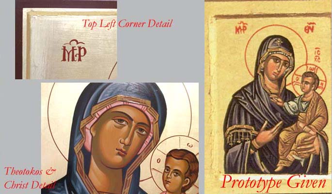Hand Painted Theotokos Holy Virgin Mary Hodegetria Wooden Icon
