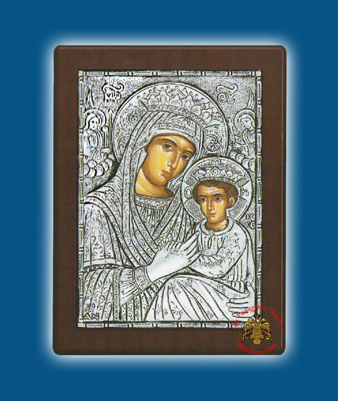 Holy Virgin Mary Theotokos Panagia Renaissance Silver Holy Icon
