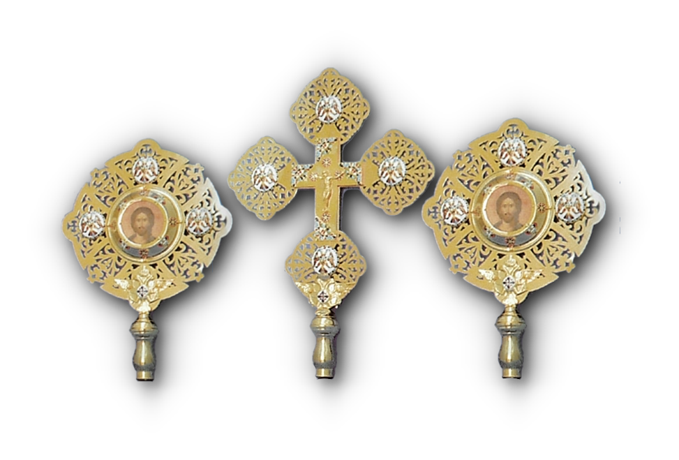 Ecclesiastical Cherubim Exapterigon Set of 3 With Enamel Details Set