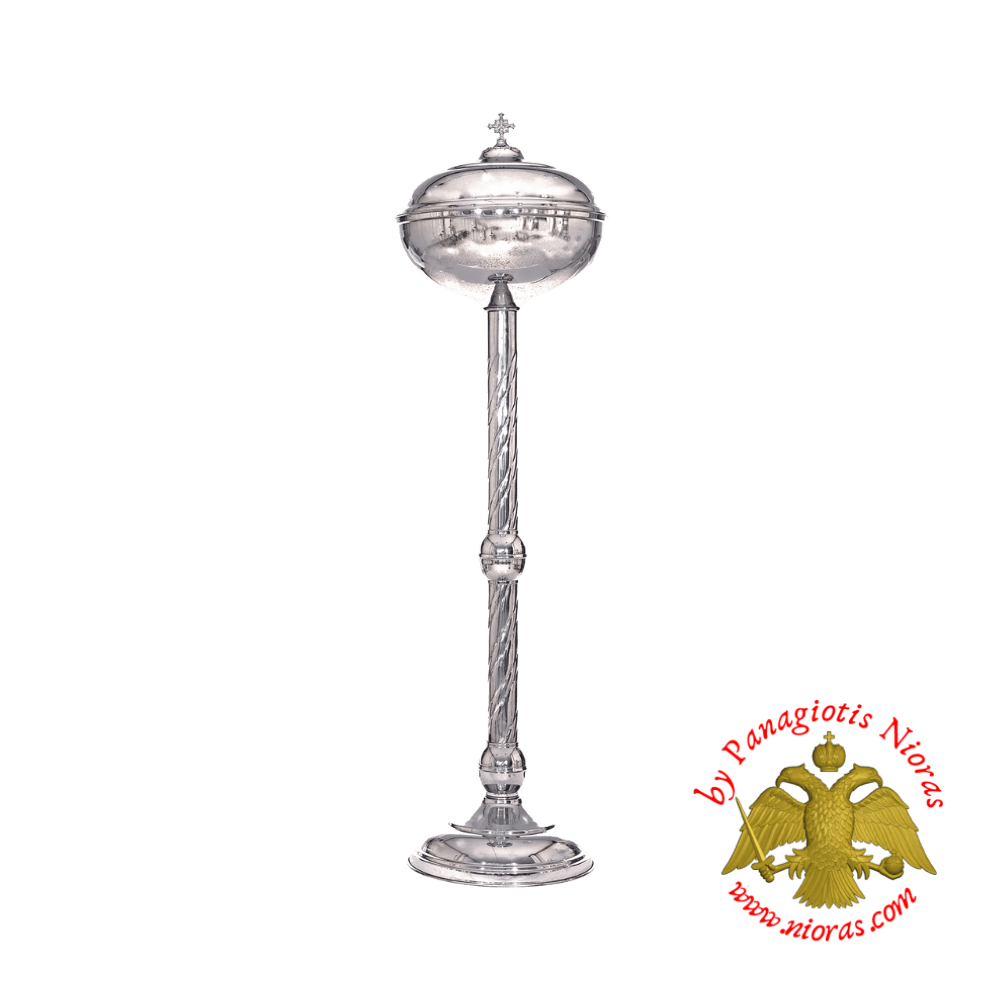 Andidoron Bowl for Holy Prosphoron Bread with Standing Base Nickel Plated Simple 42x124cm