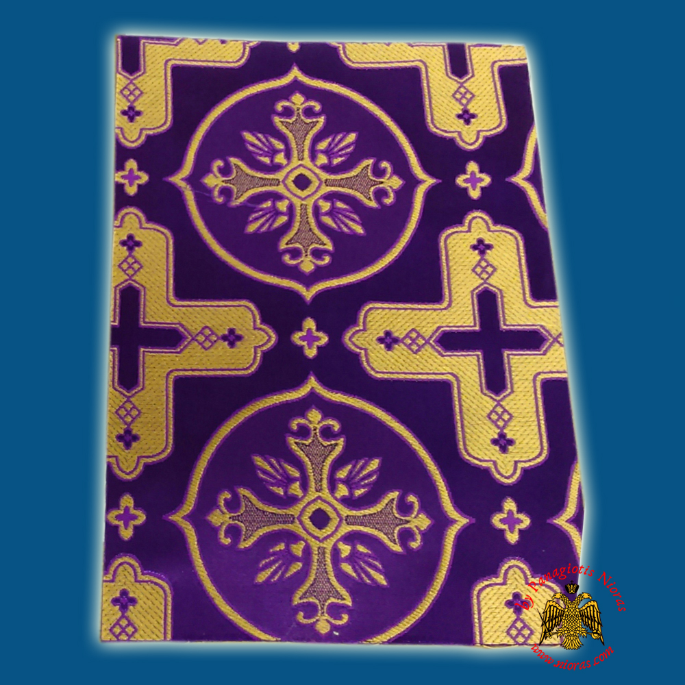 Orthodox Clerics Vestment Purple Fabric With Golden Cross Details A' No.6601