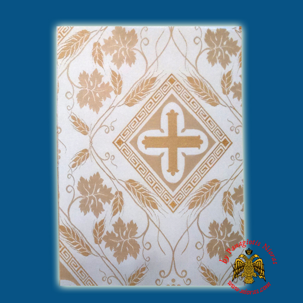 Orthodox Clerics Vestment White Fabric With Golden Cross Details No.104