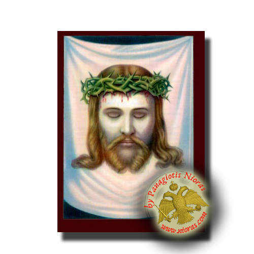 Christ the Holy Napkin Crown of Thorns - Neoclassical Wooden Icon