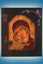 Wooden Icons With Flower Painted Detail