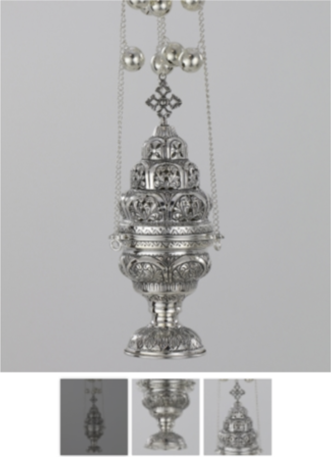 Church Orthodox Style Censer Silver 925 Hand Made